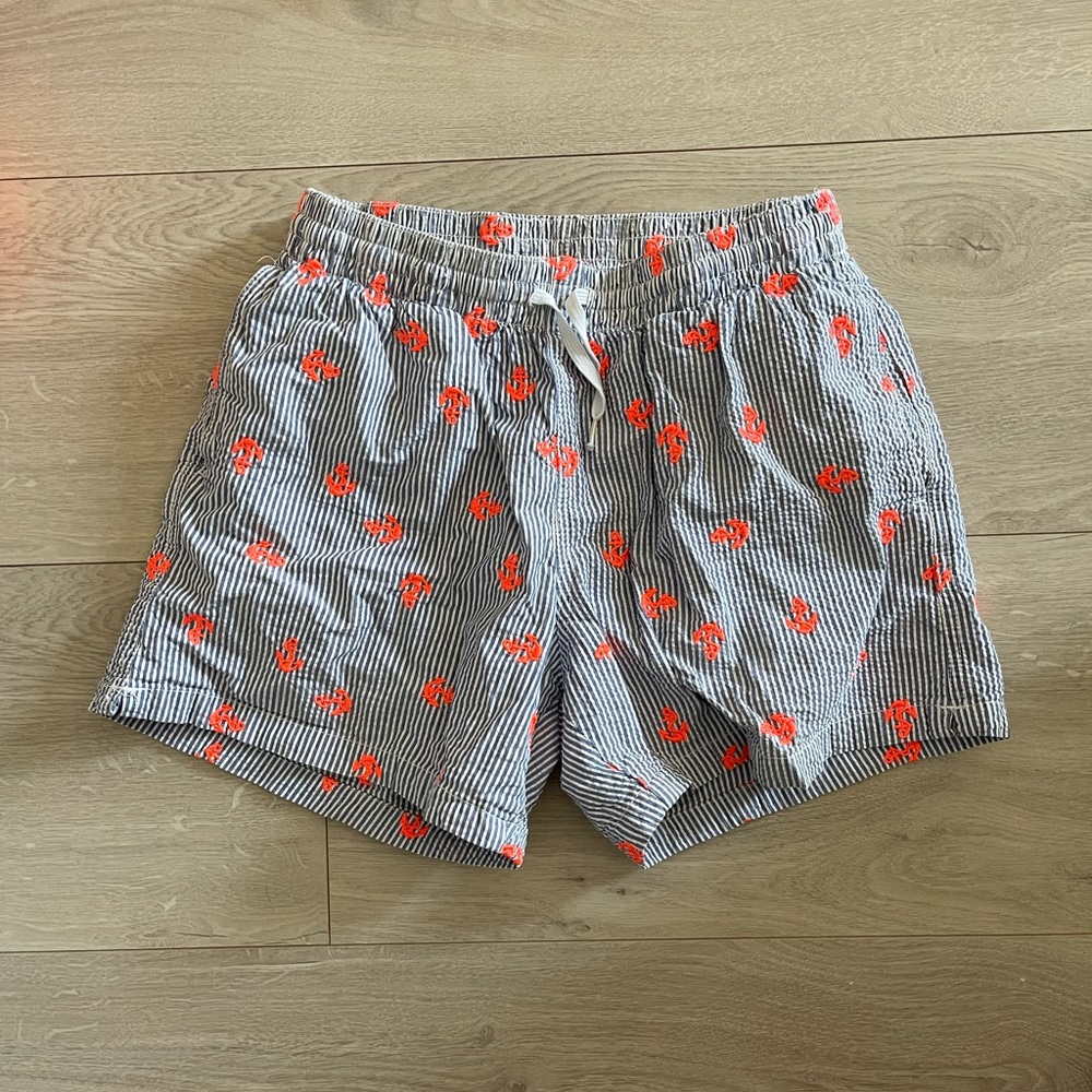 Chubbies Gray and Orange Swim Trunks
